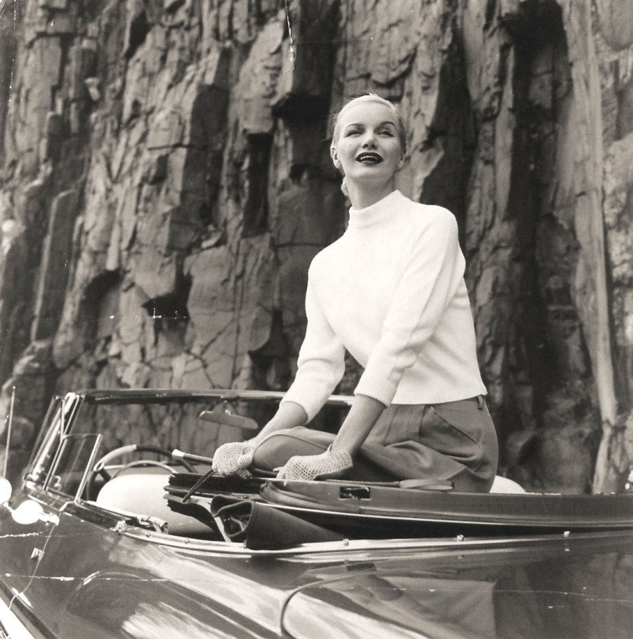 Tom Palumbo, Sunny Harnett, Chrysler, New York, Harper's Bazaar, July 1955