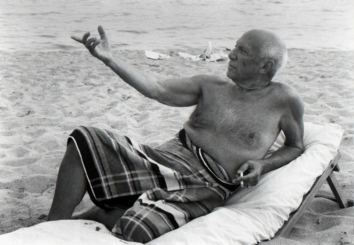 Lucian Clergue, Picasso on the Beach, 1965