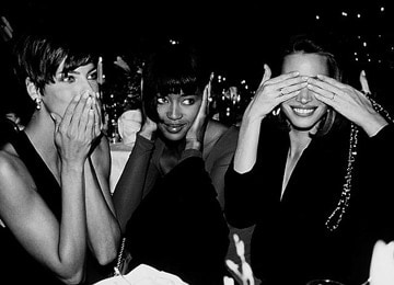 Roxanne Lowit, Linda Evangelista, Naomi Campbell, and Christy Turlington, New York, 1989