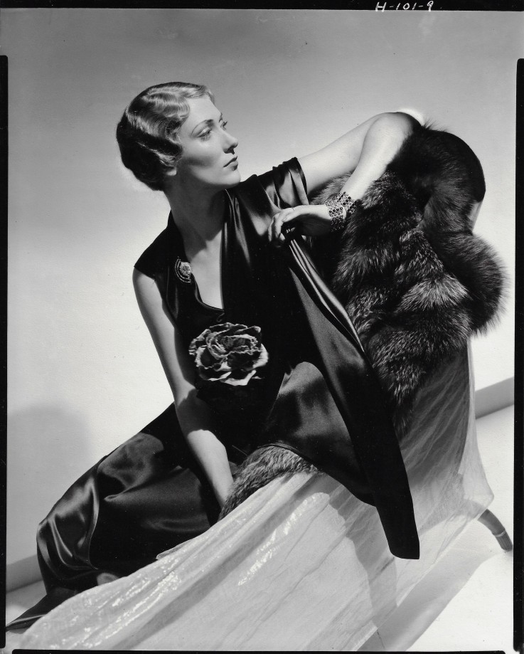 Horst P. Horst, Black Satin With Silver Fox, 1936