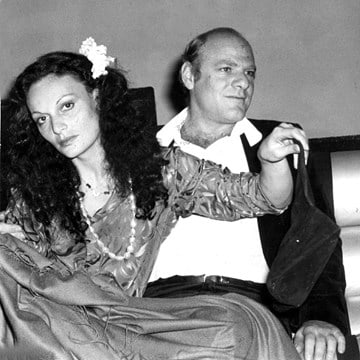 Rose Hartman, Diane von Furstenberg and Barry Diller at Studio 54, New York, 1977