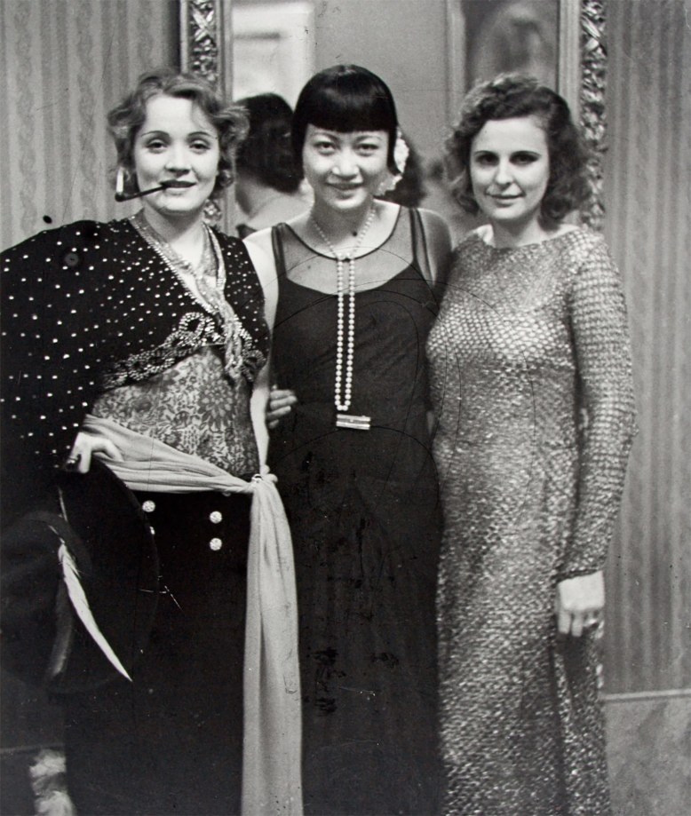 Alfred Eisenstaedt, Marlene Dietrich, Anna May Wong, and Leni Riefenstahl at Artist's Ball, Berlin, 1928
