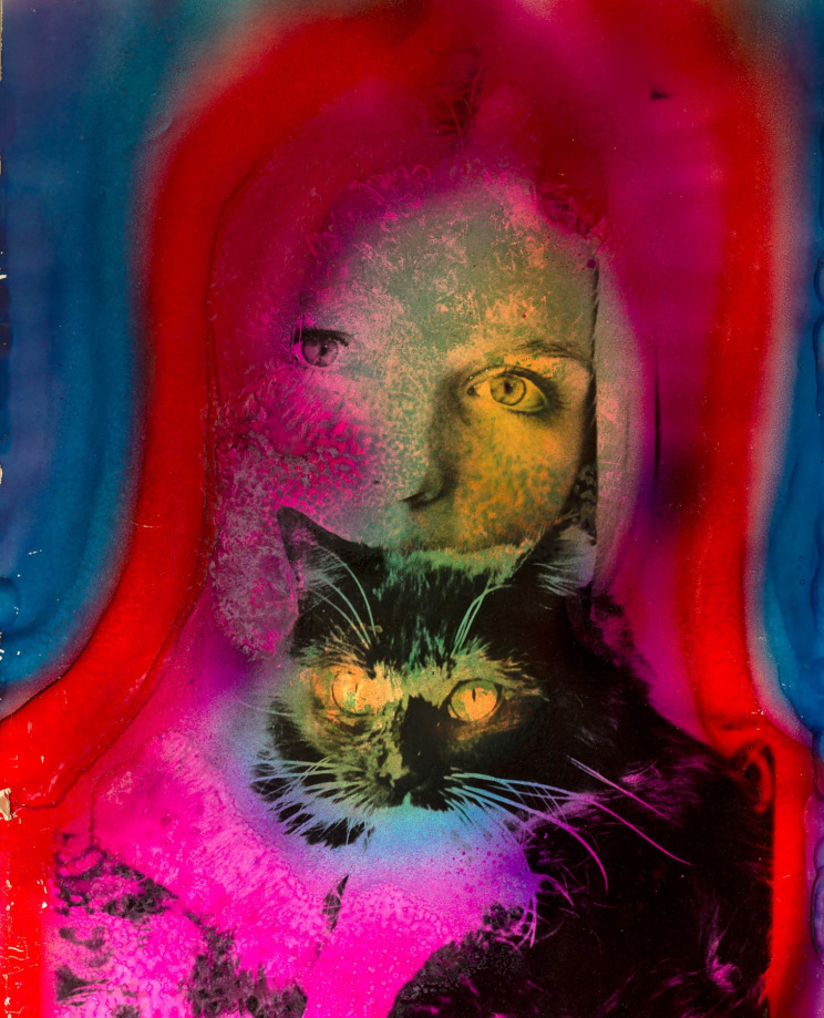 Kali, Debbie with Kitty, Palm Springs, CA, 1969