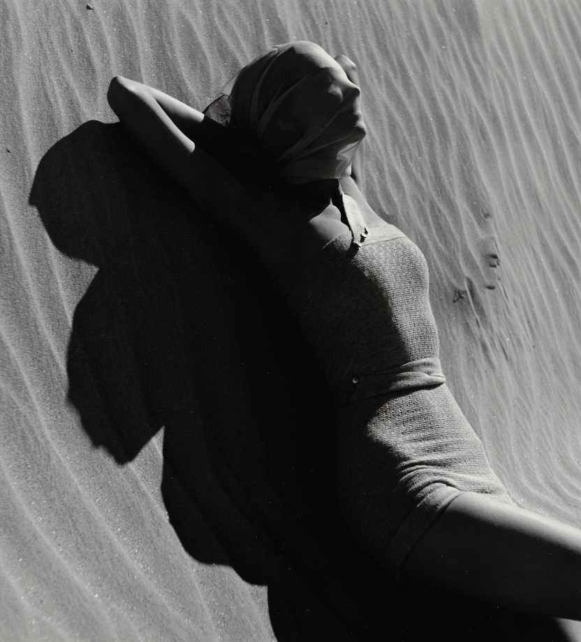 Louise Dahl-Wolfe, Model in Bathing Suit with Scarf over Head