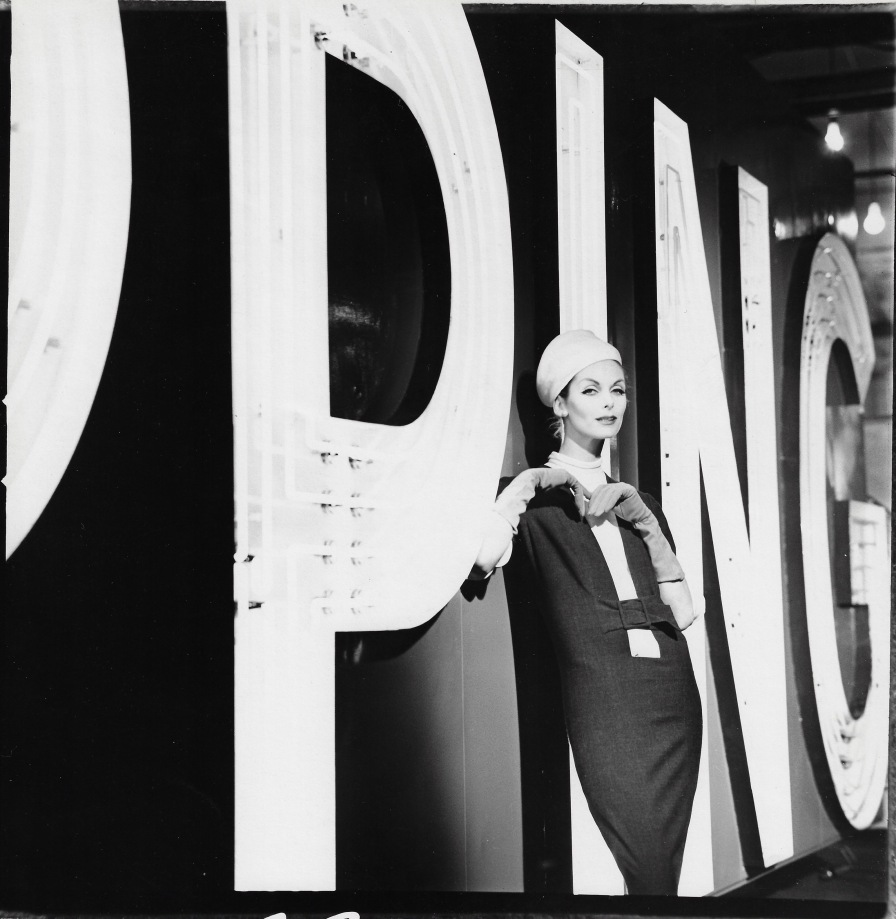 Tom Palumbo, Anne St. Marie with Flower on Lapel (Ping), Harper's Bazaar, March 1958