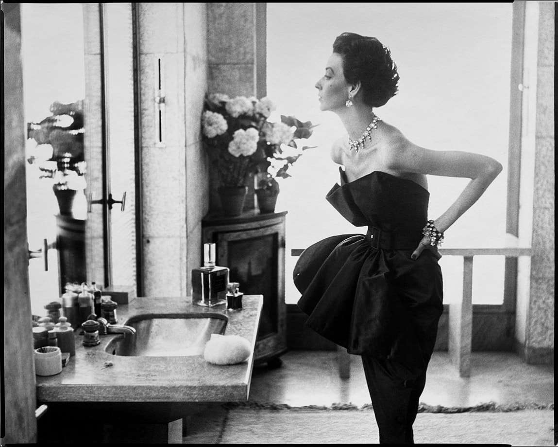 Richard Avedon, Dorian Leigh, Dress by Piguet, Helena Rubenstein's Apartment, Paris, 1949