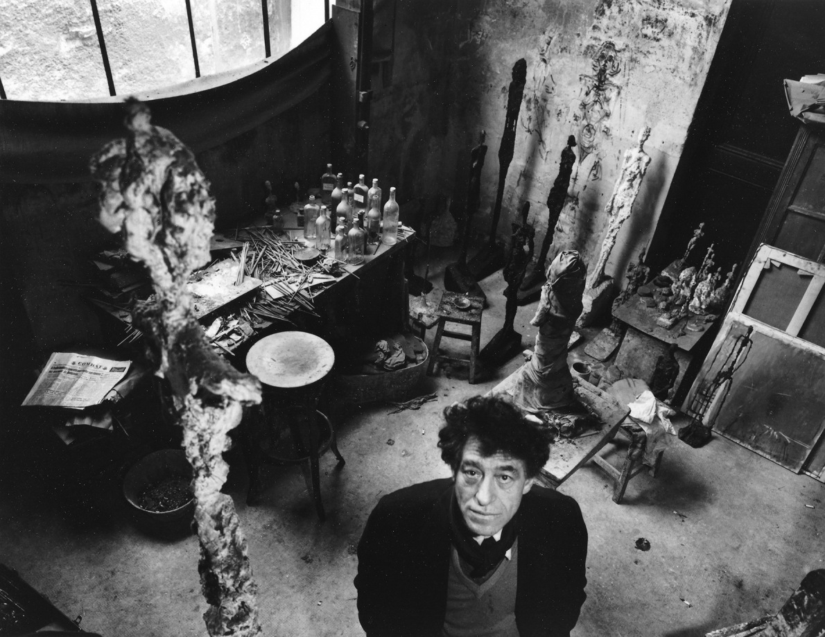 Robert Doisneau , Alberto Giacometti, Dans son Atelier, 1951 