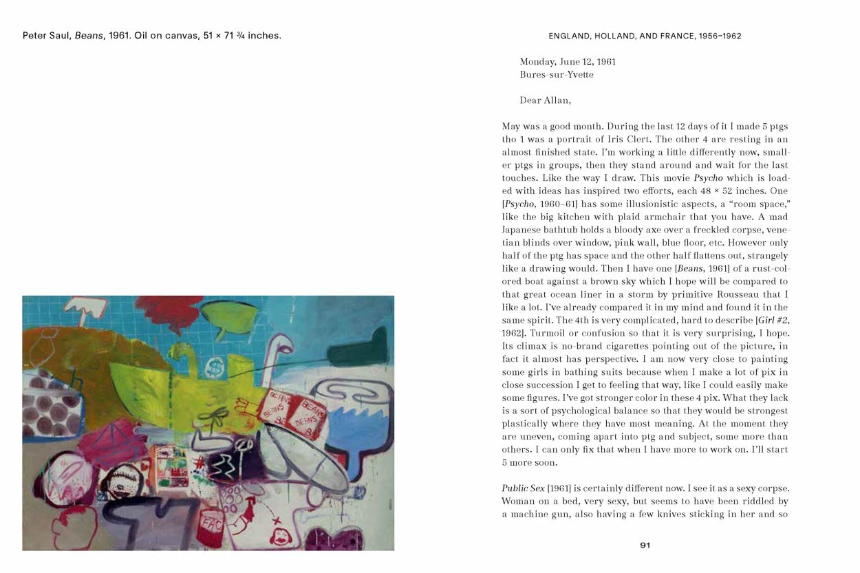 Image of pages from the book Peter Saul Professional Artist Correspondence 1945-1975