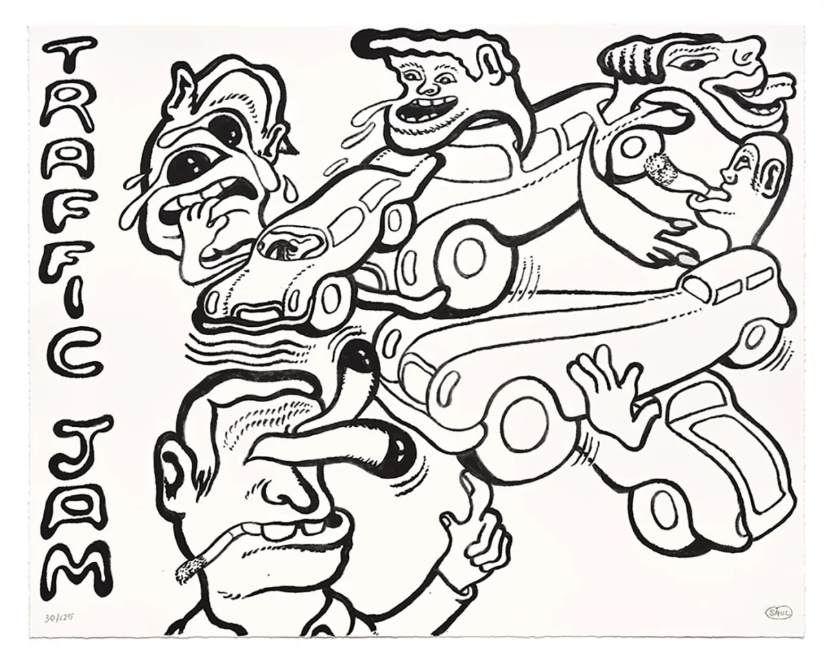 Peter Saul, Traffic Jam, 2022