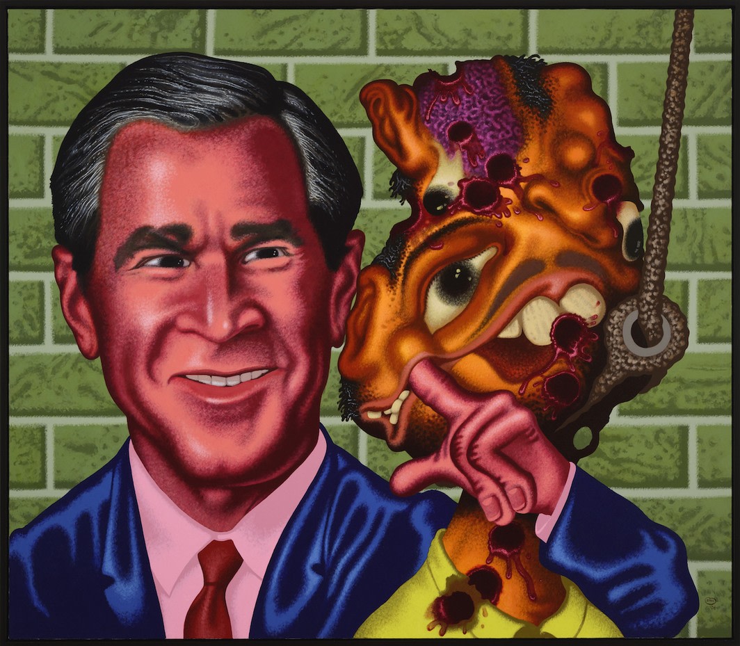 Peter Saul, Bush at Abu Gahraib, New Museum, Artforum