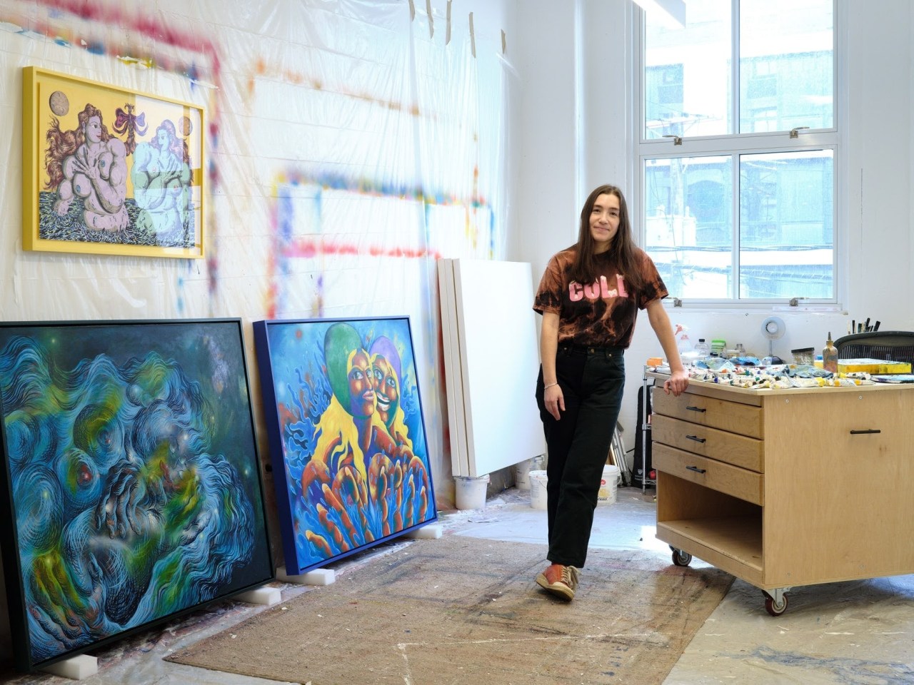 Artist Ana Benaroya in her studio