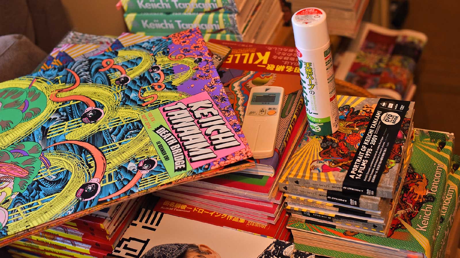 &nbsp;, Tanaami&#039;s book, Death Bridge (Le Dernier Cri, 2014) in his Tokyo studio. By Finbar O&rsquo;Mallon.&nbsp;