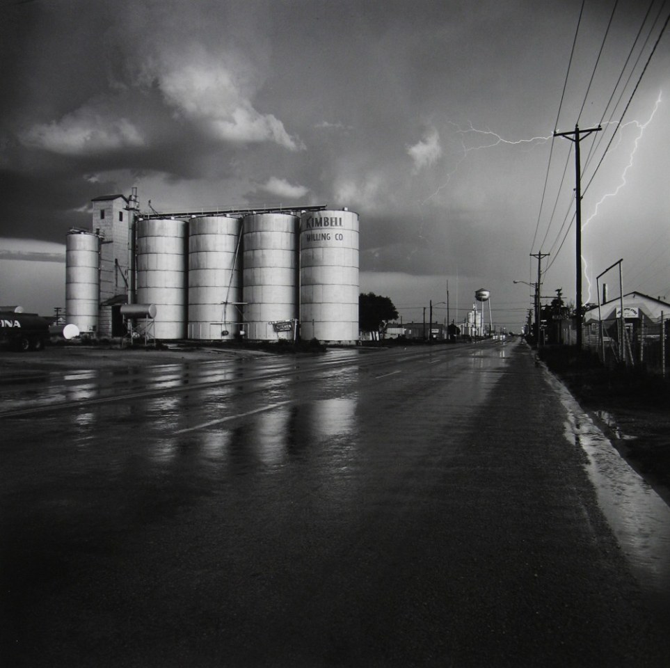 Frank Gohlke, Grain Elevator and Lightning Flash, Lamesa, TX