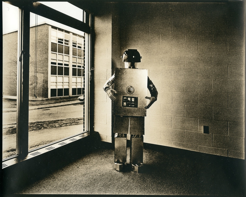 untitled (from the series,&nbsp;Uranium Robots), 1976, vintage gelatin silver print (Kodalith)