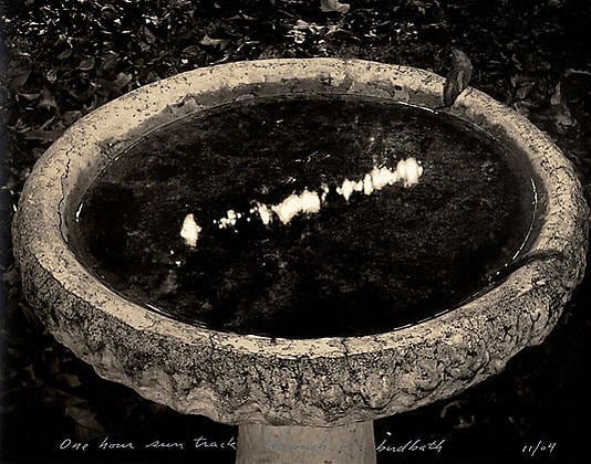 Mark Klett, One Hour Sun Track Through My Birdbath,