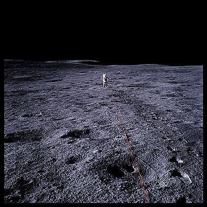 053, Edgar Mitchell Detonating Explosive Charge Attached to Seismometer Wire, Apollo 14, January 31-February 9, 1971, , digital c-print, 24.5 x 24.5 inches