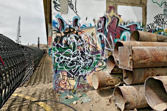 Graffiti And Steel Tubes, Oxnard, California, 2004