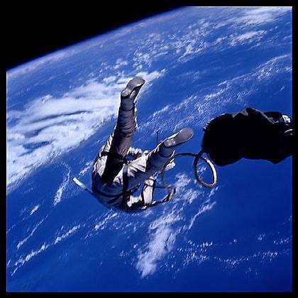 010, Edward White at 17,500 mph Over the Gulf of Mexico, Gemini 4, June 3, 1965, digital c-print, 24.5 x 24.5 inches