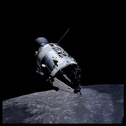 042, Command Module America From Lunar Module Challenger, Apollo 17, December 7-19, 1972, digital c-print, 24.5 x 24.5 inches