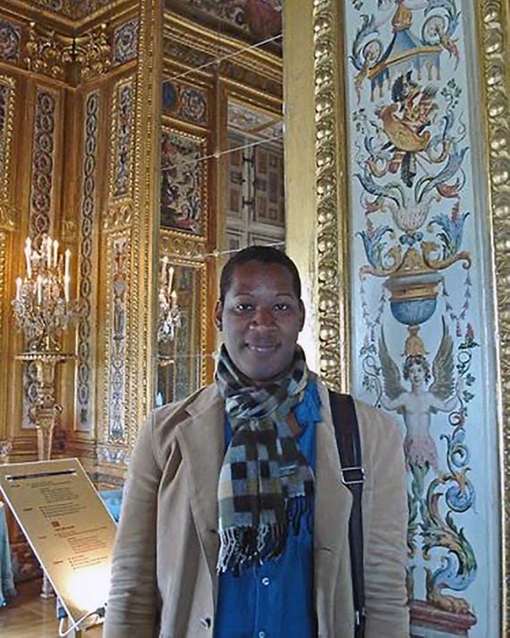 Artist Andrew LaMar Hopkins at Chateau Vaux-le-Vicomte in 2018