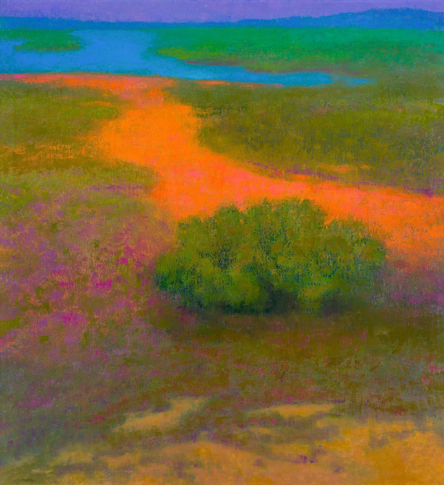 Painting by Richard Mayhew titled Beyond the Bramble Bush from 1996-1997