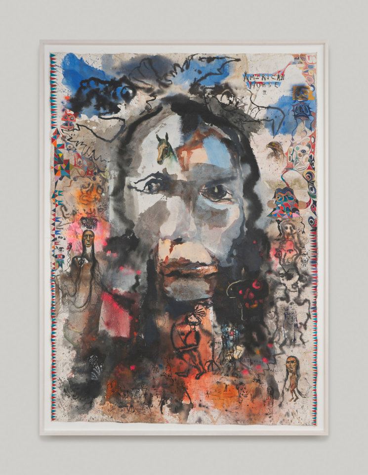 &nbsp;Brad Kahlhamer, American Horse II, 2022, Mixed media on canvas, Work: 91 &times; 65 in (231.1 &times; 165.1 cm), Frame: 94 &frac34; &times; 69 in (240.7 &times; 175.3 cm)