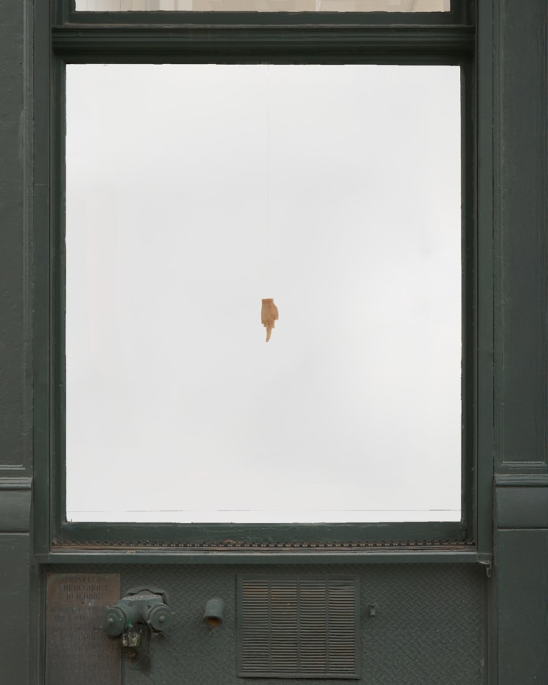 Installation view of Maurizio Cattelan's untitled sculpture from 2009