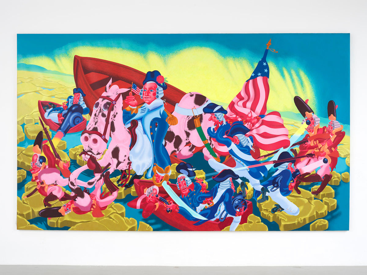 Peter Saul, George Washington Crossing the Delaware, Painting