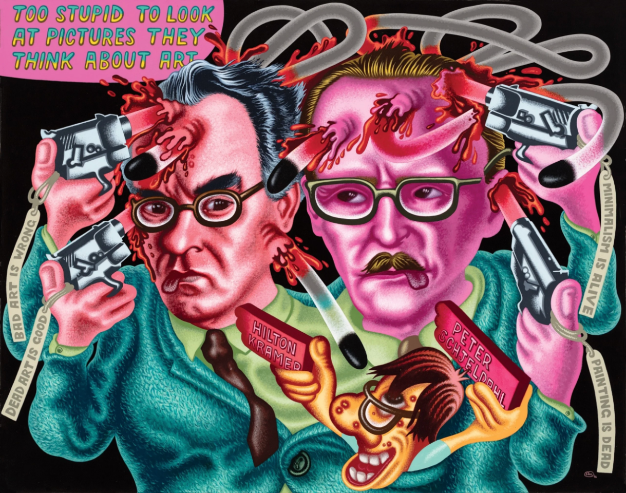 Peter Saul, Art Critic Suicide, New Museum