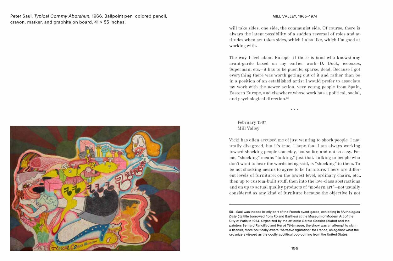 Image of pages from the book Peter Saul Professional Artist Correspondence 1945-1975