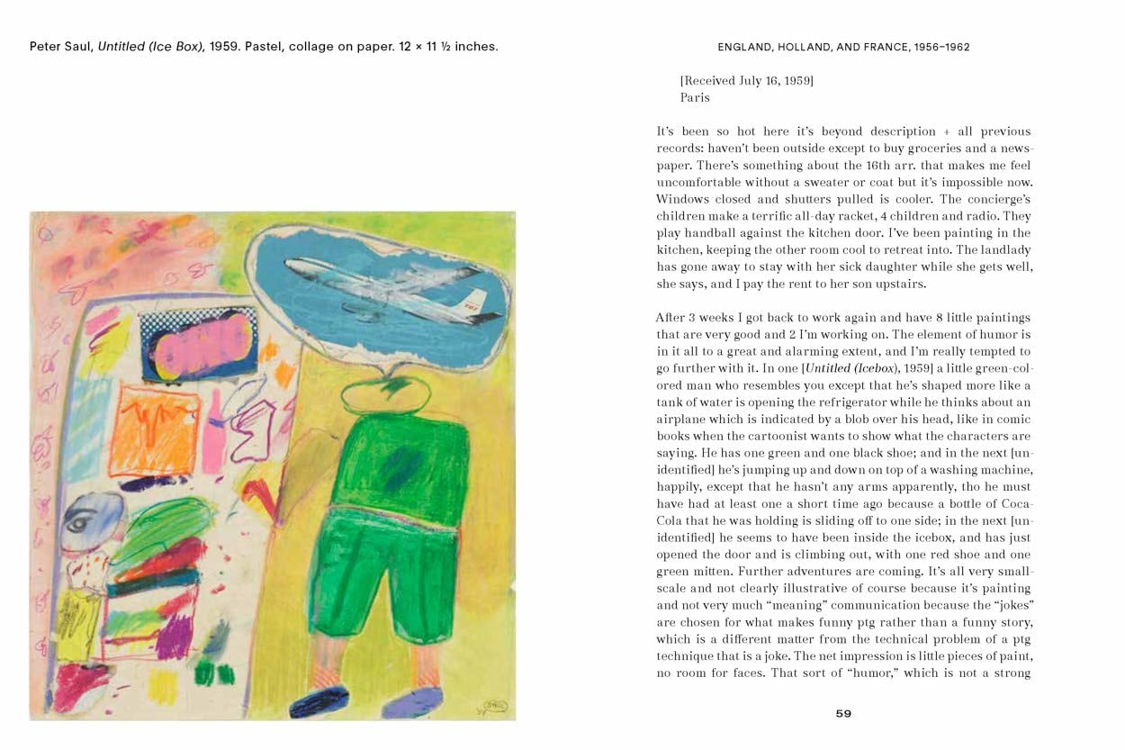 Image of pages from the book Peter Saul Professional Artist Correspondence 1945-1975