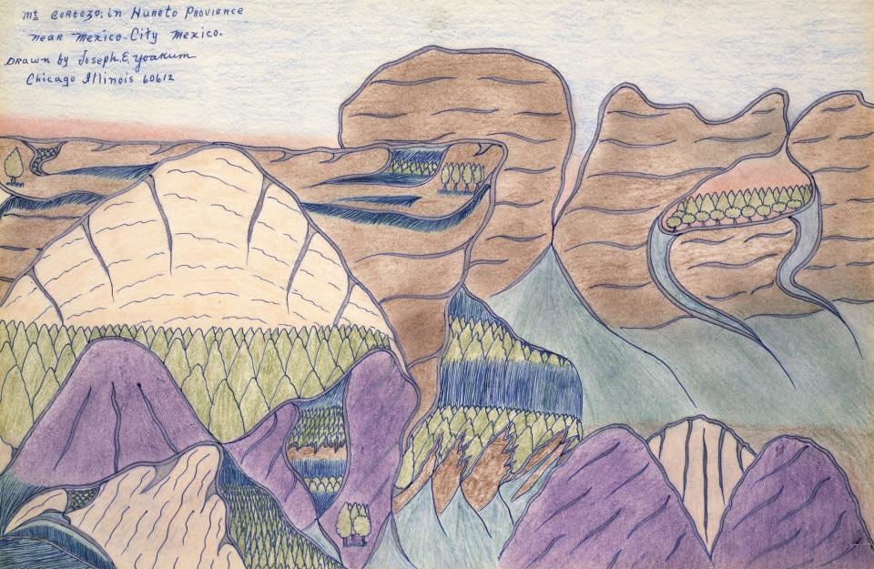 Joseph E. Yoakum:&nbsp;Mt. Cortezo; in Hureto Provience near Mexico City Mexico., ca. 1960-70