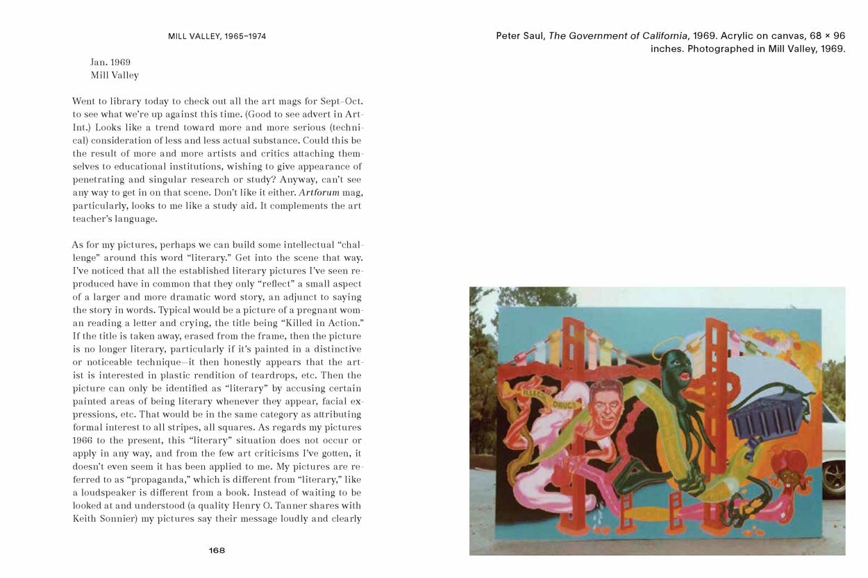 Image of pages from the book Peter Saul Professional Artist Correspondence 1945-1975