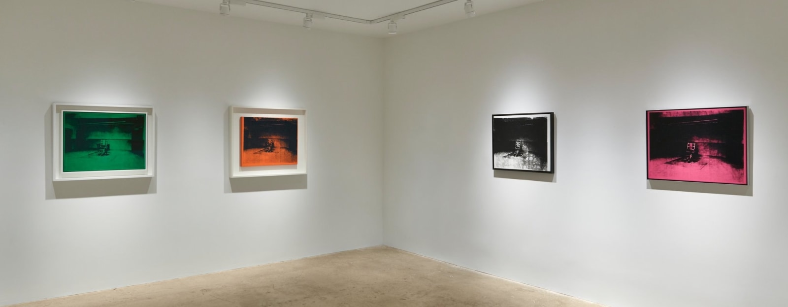 An installation shot of &ldquo;Andy Warhol: Little Electric Chairs&rdquo; at Venus Over Manhattan., Credit 2016 The Andy Warhol Foundation for the Visual Arts, Inc./Artists Rights Society (ARS), New York/Courtesy VENUS New York and Andy Romer Photography