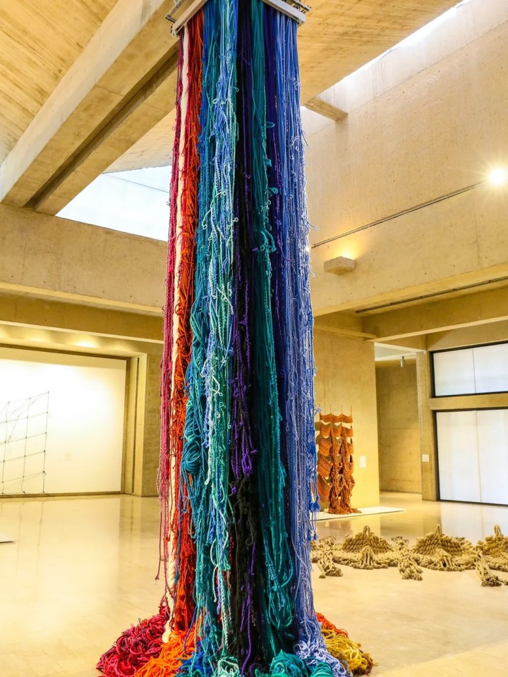 Sheila Hicks, &quot;Pillar of Inquiry/Supple Column,&quot; 2013-14 &quot;Fiber: Sculpture 1960&ndash;present&quot; runs May 9 to Aug. 2 at the Des Moines Art Center. Rodney White/The Register.