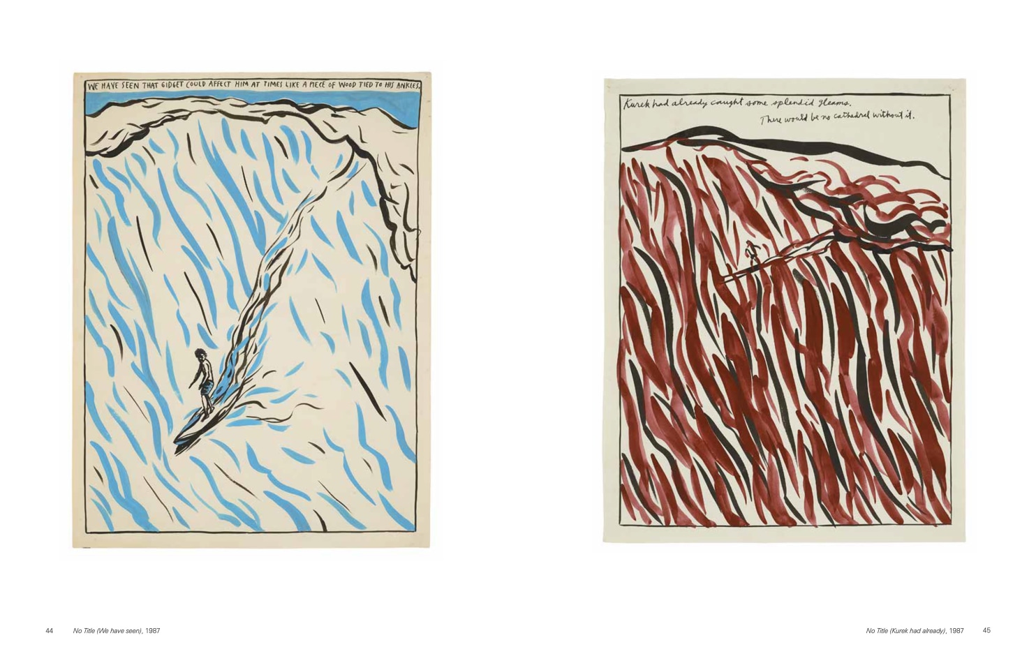 Interior view of Raymond Pettibon: Are Your Motives Pure?, published by Venus Over Manhattan, New York, 2014