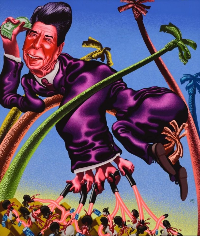 Peter Saul,&nbsp;Ronald Reagan in Grenada&nbsp;(1984). Photo: Jeffrey Nintzel, courtesy Hall Art Foundation.
