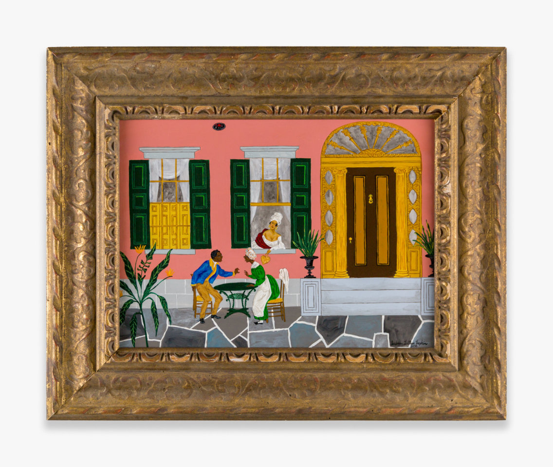 Painting by Andrew LaMar Hopkins titled &quot;Creole T&ecirc;te-&agrave;-t&ecirc;te&quot;