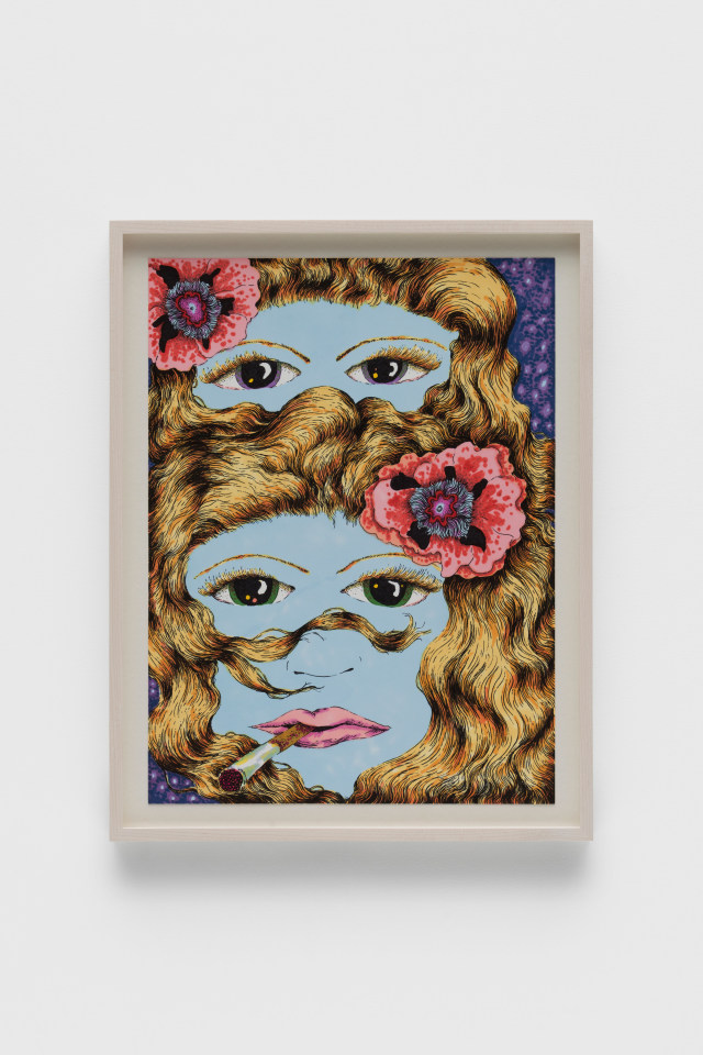 Work on paper by Ana Benaroya titled Misty Blue from 2024