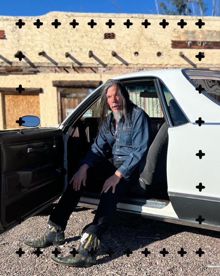 Brad Kahlhamer with his El Camino in Arizona