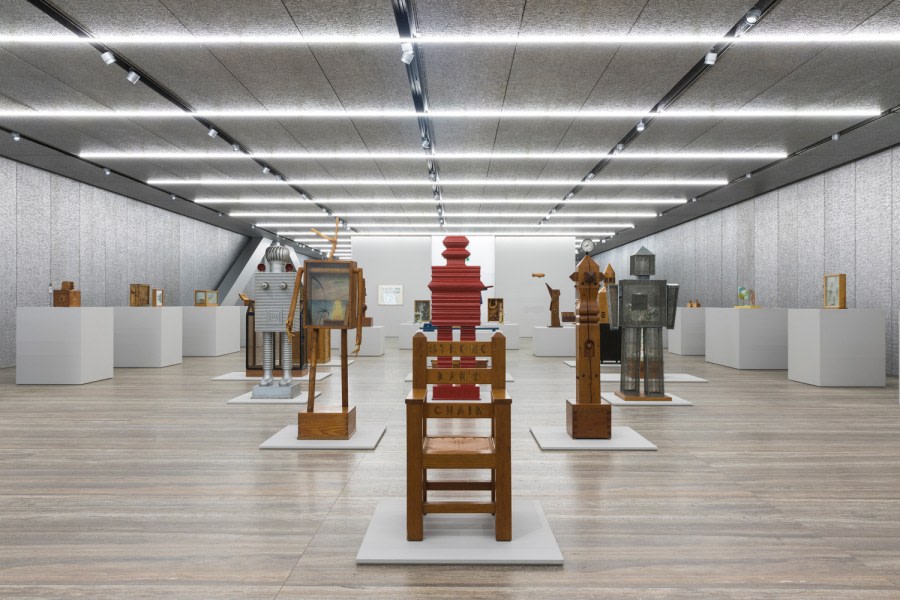 Installation image of the exhibition of H.C. Westermann at the Fondazione Prada in 2017
