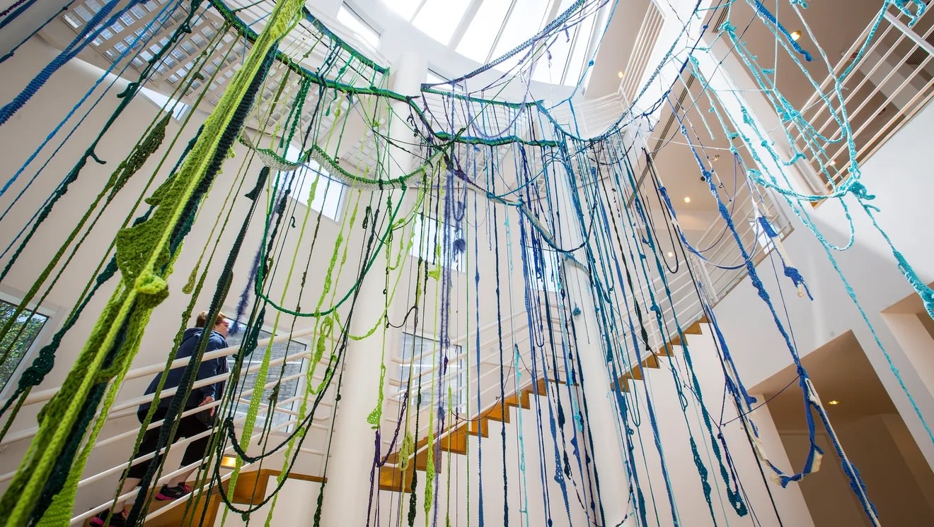 Sheila Pepe - &quot;Put Me Down Gently,&quot; 2014 &quot;Fiber: Sculpture 1960&ndash;present&quot; runs May 9 to Aug. 2 at the Des Moines Art Center.&nbsp;Rodney White/The Register.