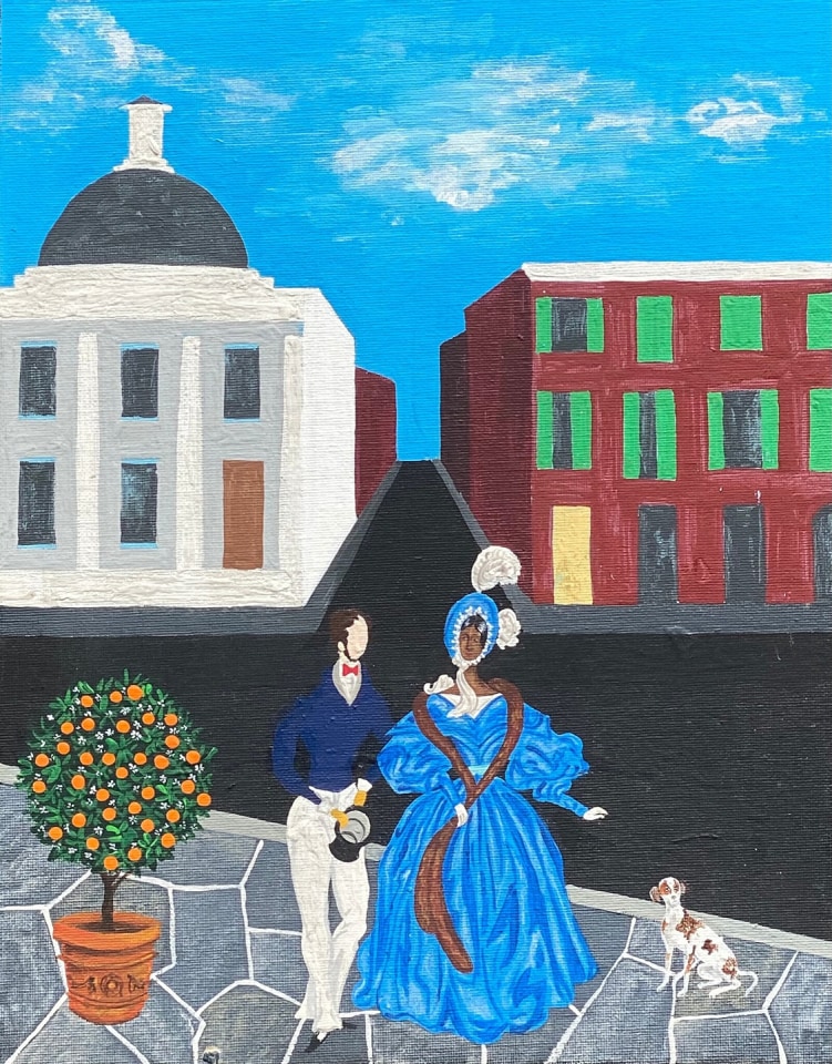Painting by Andrew LaMar Hopkins titled Mobile Alabama Placage, from 2020