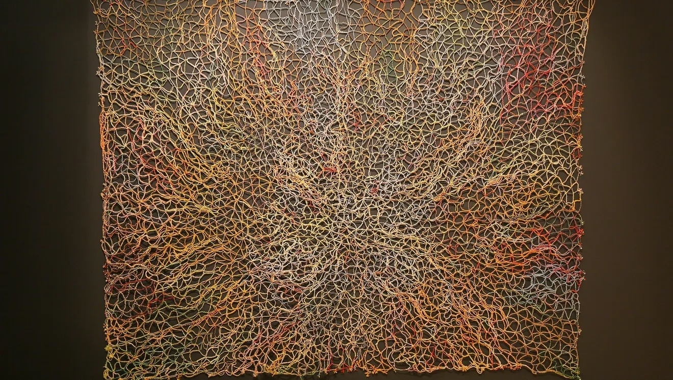 Ed Rossback - &quot;Constructed Color,&quot; 1965 &quot;Fiber: Sculpture 1960&ndash;present&quot; runs May 9 to Aug. 2 at the Des Moines Art Center. Rodney White/The Register.