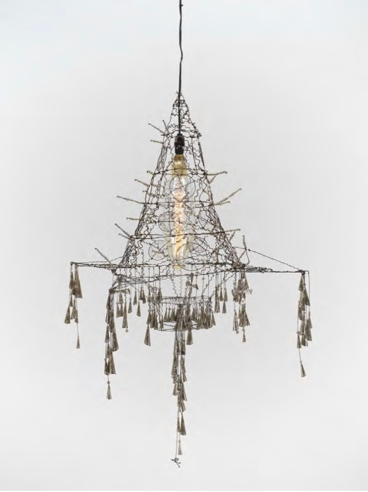 Brad Kahlhamer,&nbsp;Survival Chandelier, 2009, Mixed media sculpture, 52 x 28 x 30 in (132.1 x 71.1 x 76.2 cm)