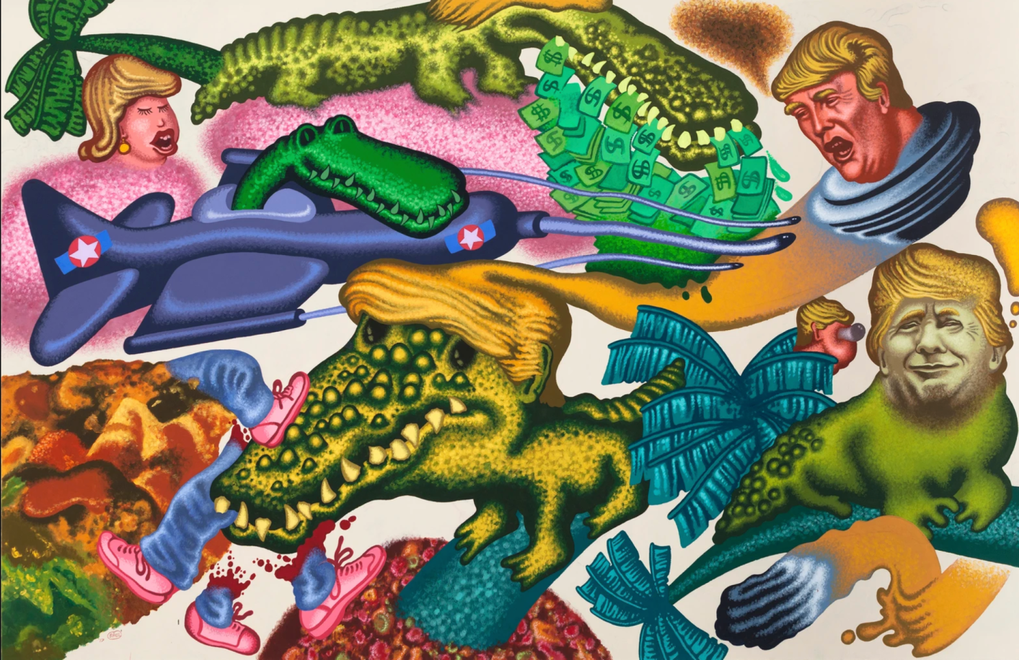 Peter Saul, Donald Trump in Florida Painting