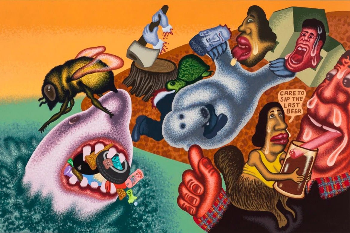 Peter Saul, Global Warming, The Last Beer, Painting