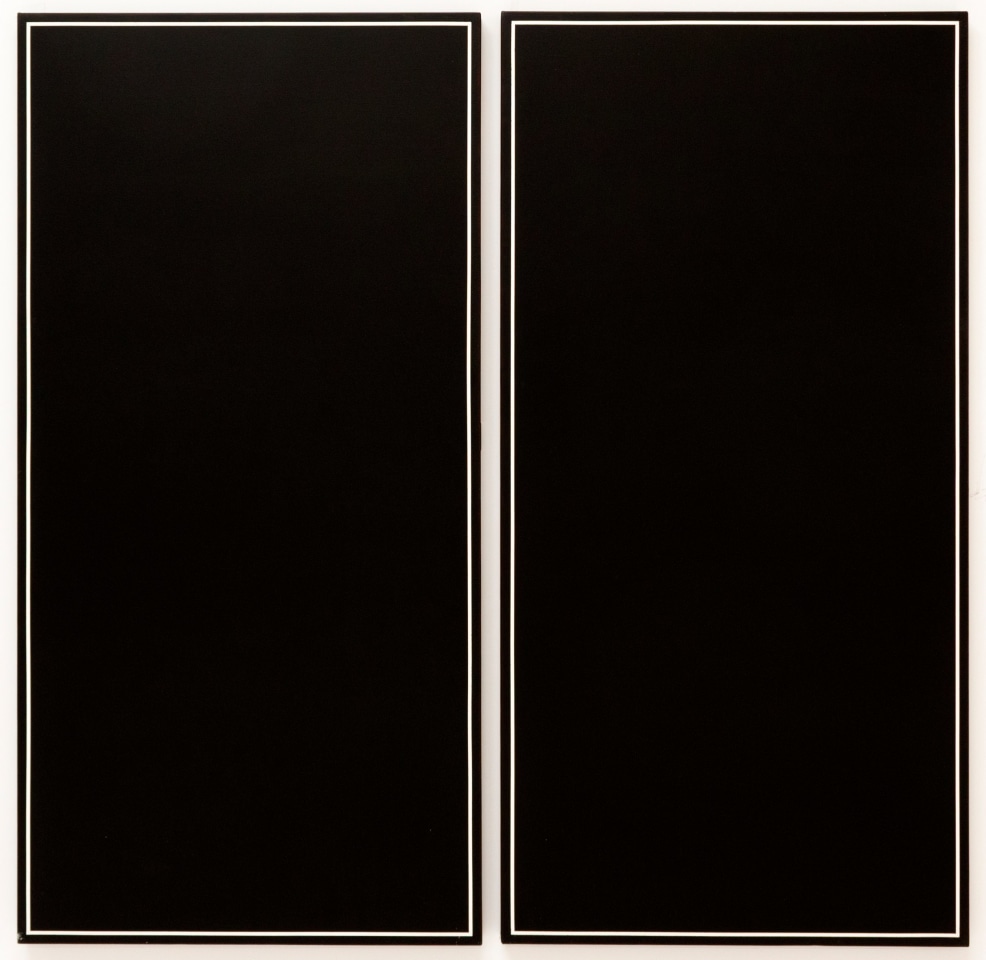 Ted Kurahara, Double Black with White Lines, 1985