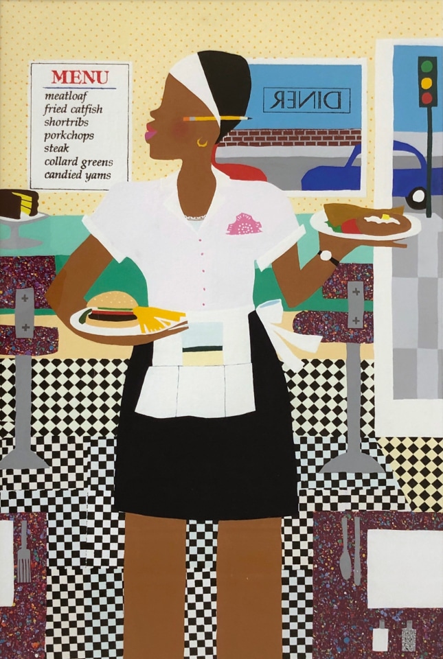 Varnette Honeywood, Lunch at the Grill, 1995