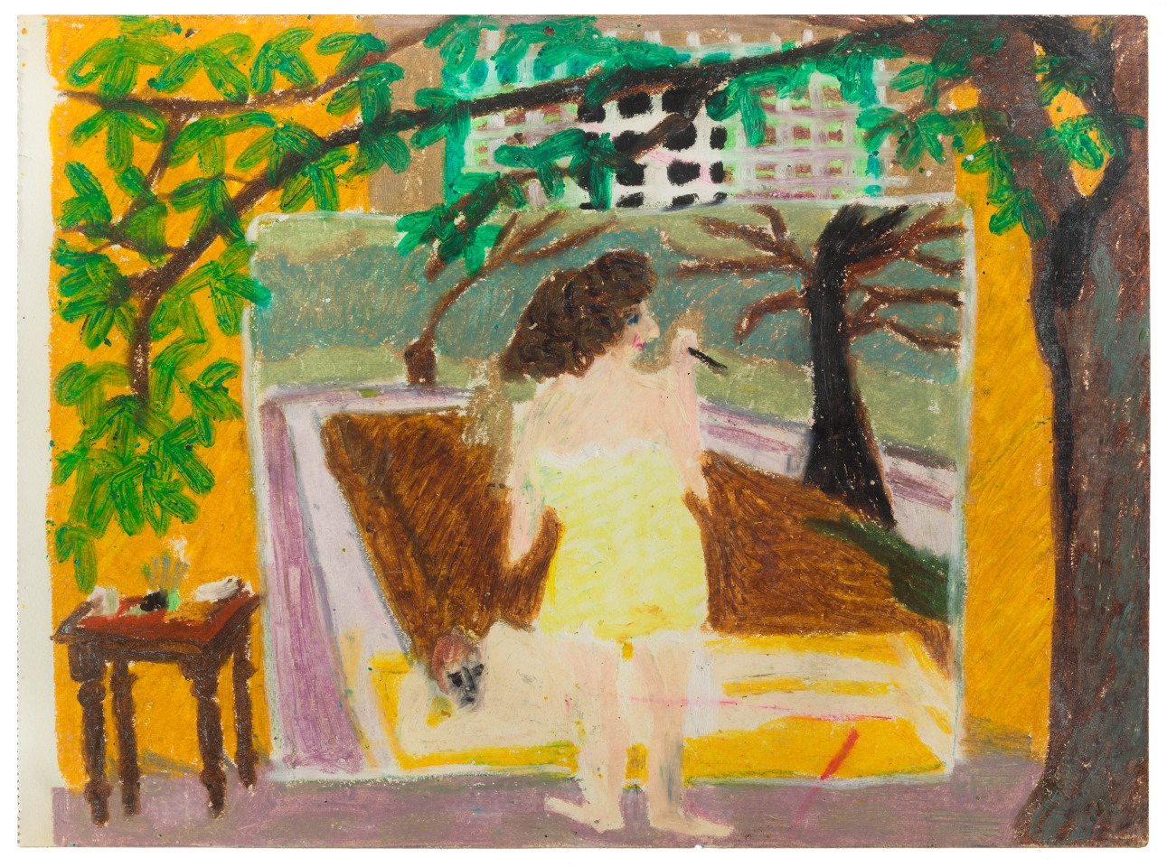 Mimi Gross, Marcia Painting Red in Firenze